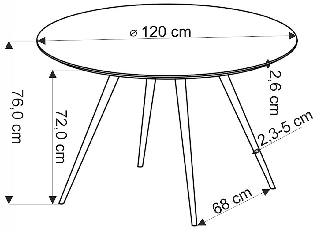 Stół okrągły Aramis średnica 120 cm lastryko  - zdjęcie 6