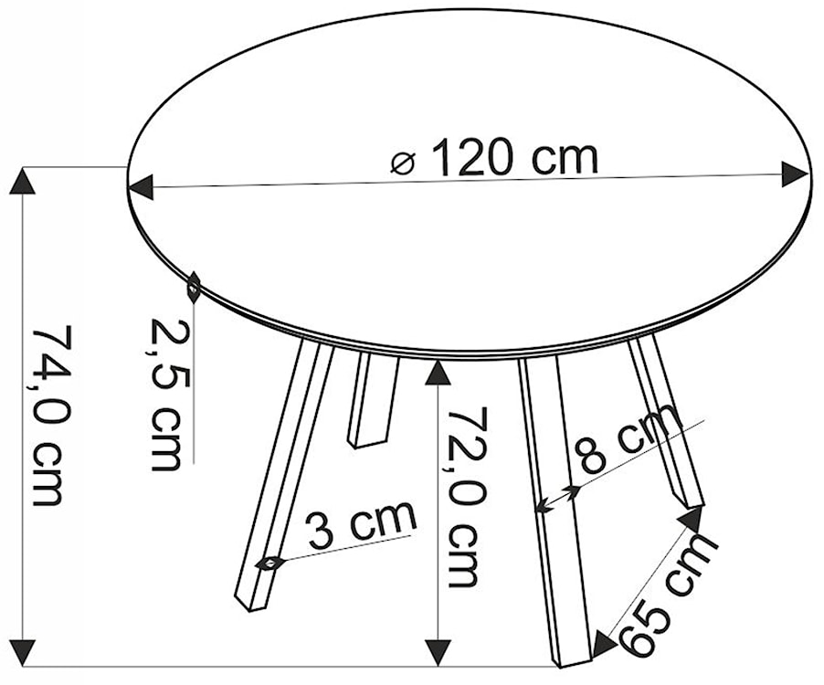 Stół okrągły Danilo średnica 120 cm orzech  - zdjęcie 5