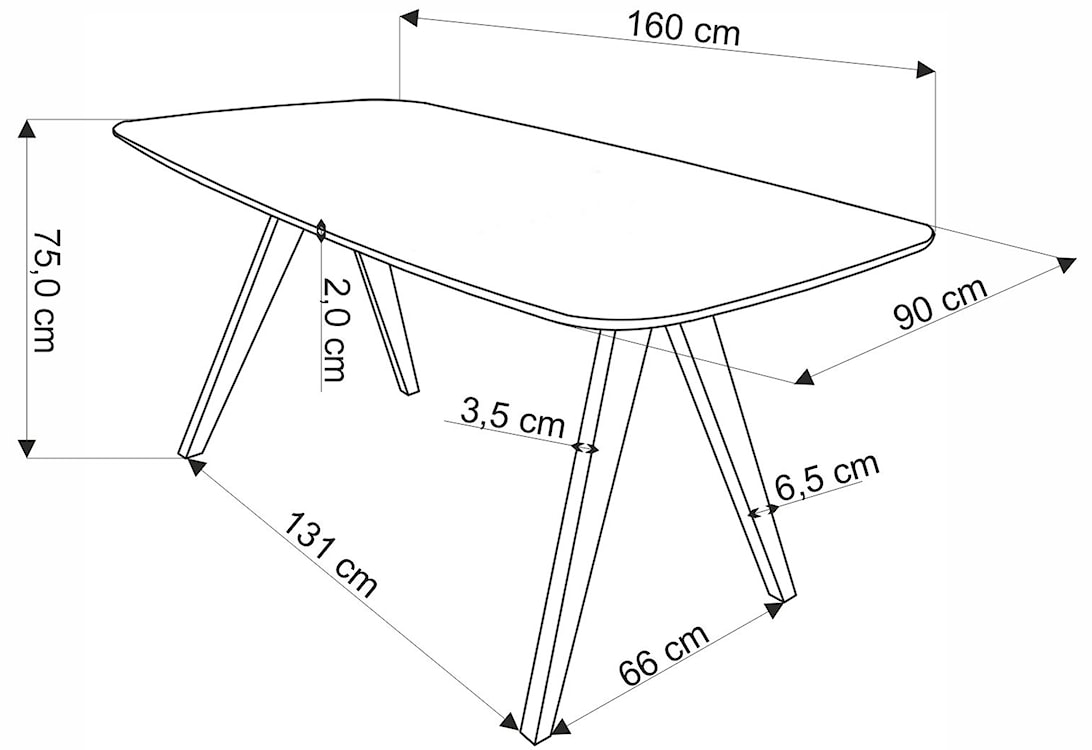 Stół do jadalni Margons 160 x 90 cm orzech  - zdjęcie 8