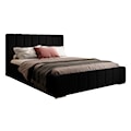 Łóżko tapicerowane 180x200 cm Wolte z pojemnikiem czarne welur