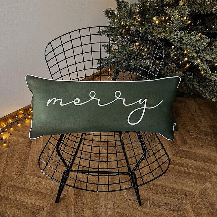 Poduszka XMAS 30x70 cm zielona Merry  - zdjęcie 2