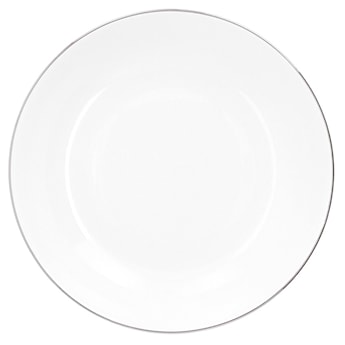 Serwis obiadowy porcelanowy dla 12 os. City biało-srebrne