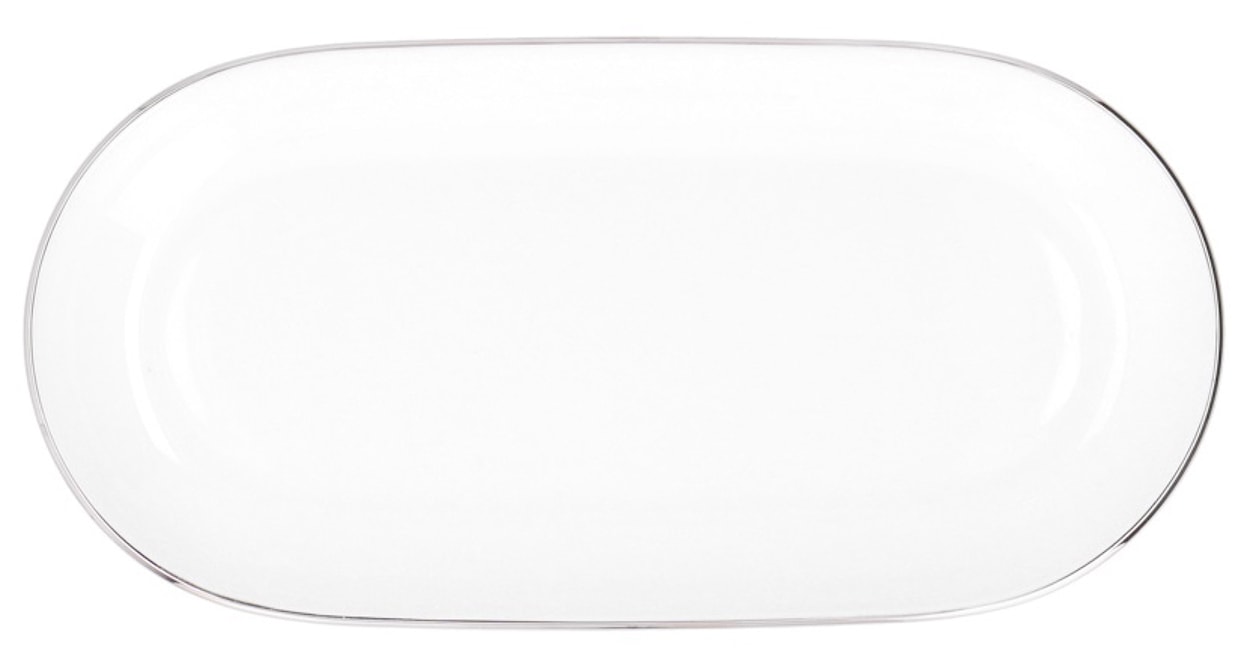 Serwis obiadowy porcelanowy dla 12 os. City biało-srebrne  - zdjęcie 8