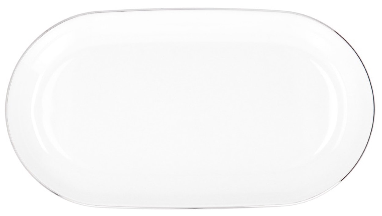 Serwis obiadowy porcelanowy dla 12 os. City biało-srebrne  - zdjęcie 9