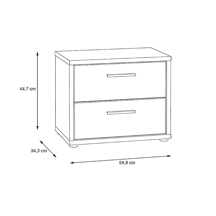 Szafka nocna z dwiema szufladami Chicory  - zdjęcie 4