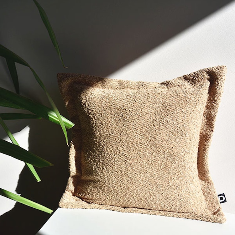 Poszewka Boucle z dekoracyjnym rantem 40x40 cm beżowa  - zdjęcie 2