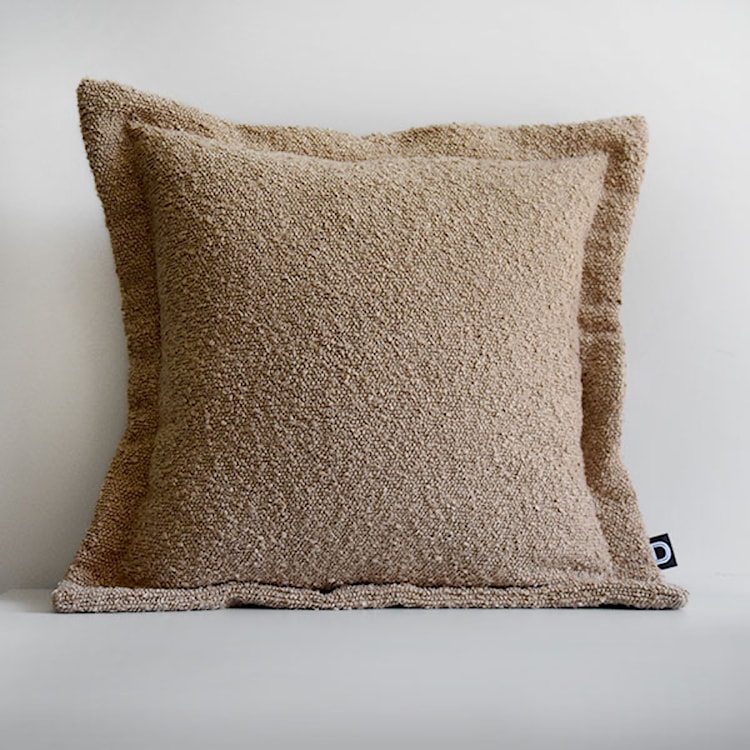 Poszewka Boucle z dekoracyjnym rantem 40x40 cm beżowa  - zdjęcie 3
