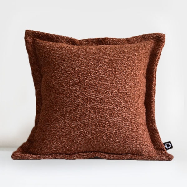 Poszewka Boucle z dekoracyjnym rantem 40x40 cm rdzawobrązowa  - zdjęcie 3