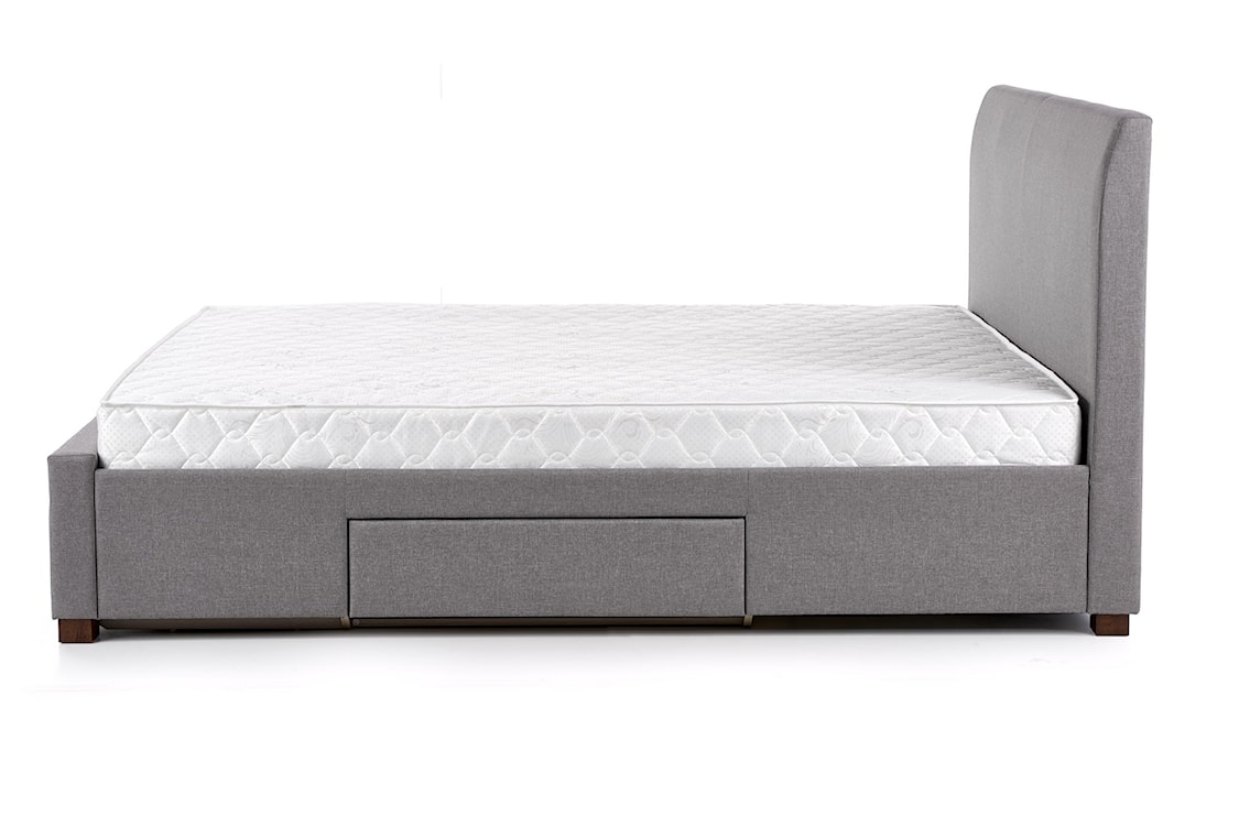 Łóżko tapicerowane Mirissa z szufladami 160x200 cm szare  - zdjęcie 4