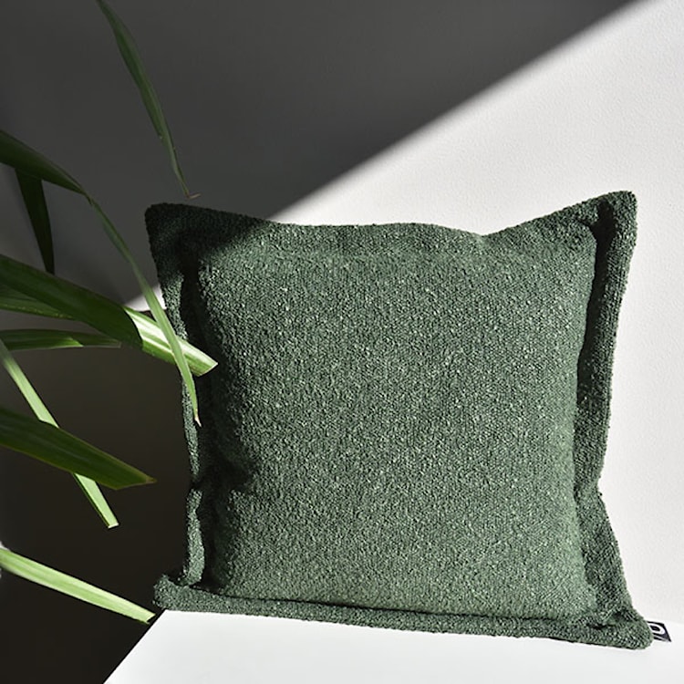Poszewka Boucle z dekoracyjnym rantem 40x40 cm zielona  - zdjęcie 2