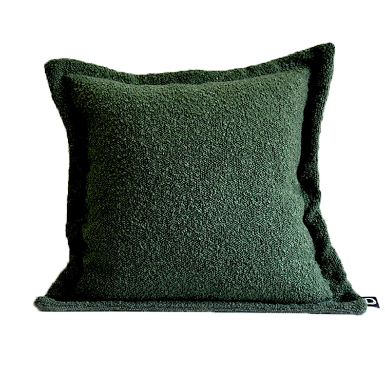Poszewka Boucle z dekoracyjnym rantem 40x40 cm zielona 