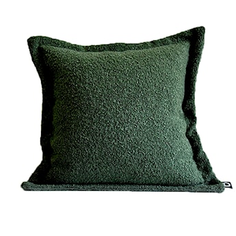 Poszewka Boucle z dekoracyjnym rantem 40x40 cm zielona