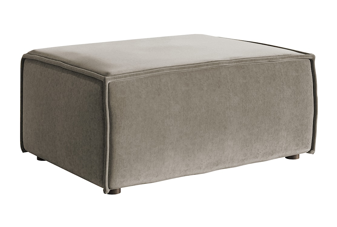 Pufa Copertino 65x90 cm szarobeżowa welur hydrofobowy  - zdjęcie 3