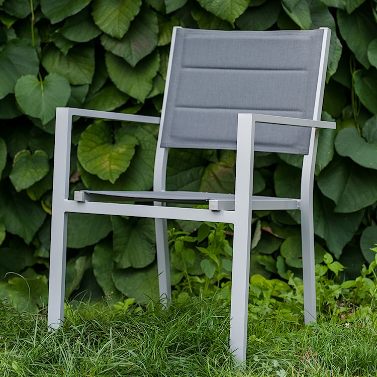 Krzesło ogrodowe Nasti aluminium szare  - zdjęcie 2