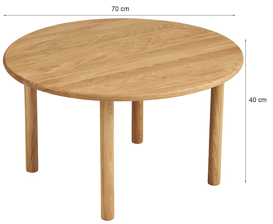 Stolik kawowy Terizes okrągły 70 cm dąb naturalny  - zdjęcie 7