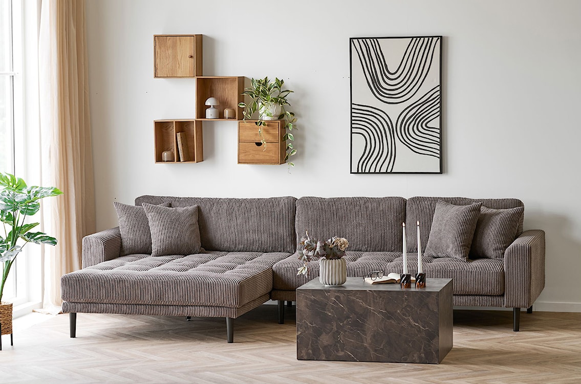 Stolik kawowy Asserves 60x80 cm brązowy marmur  - zdjęcie 3