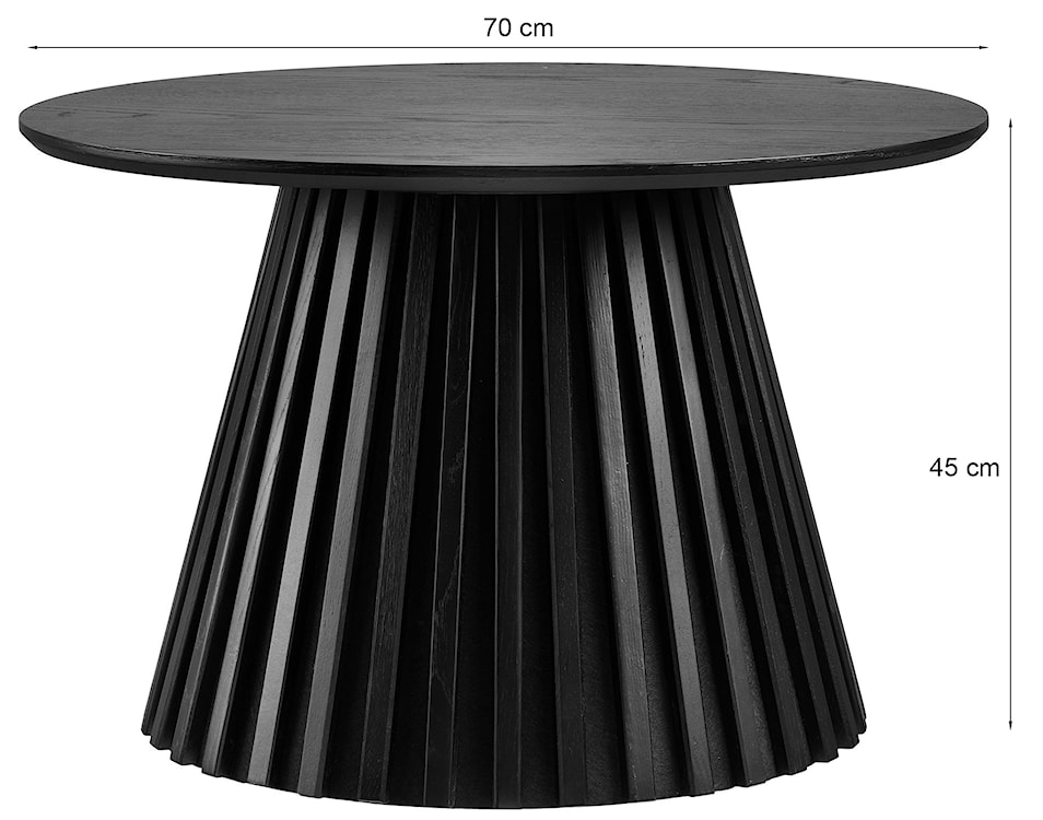 Stolik kawowy Nenters okrągły 70 cm dąb czarny fornir  - zdjęcie 6