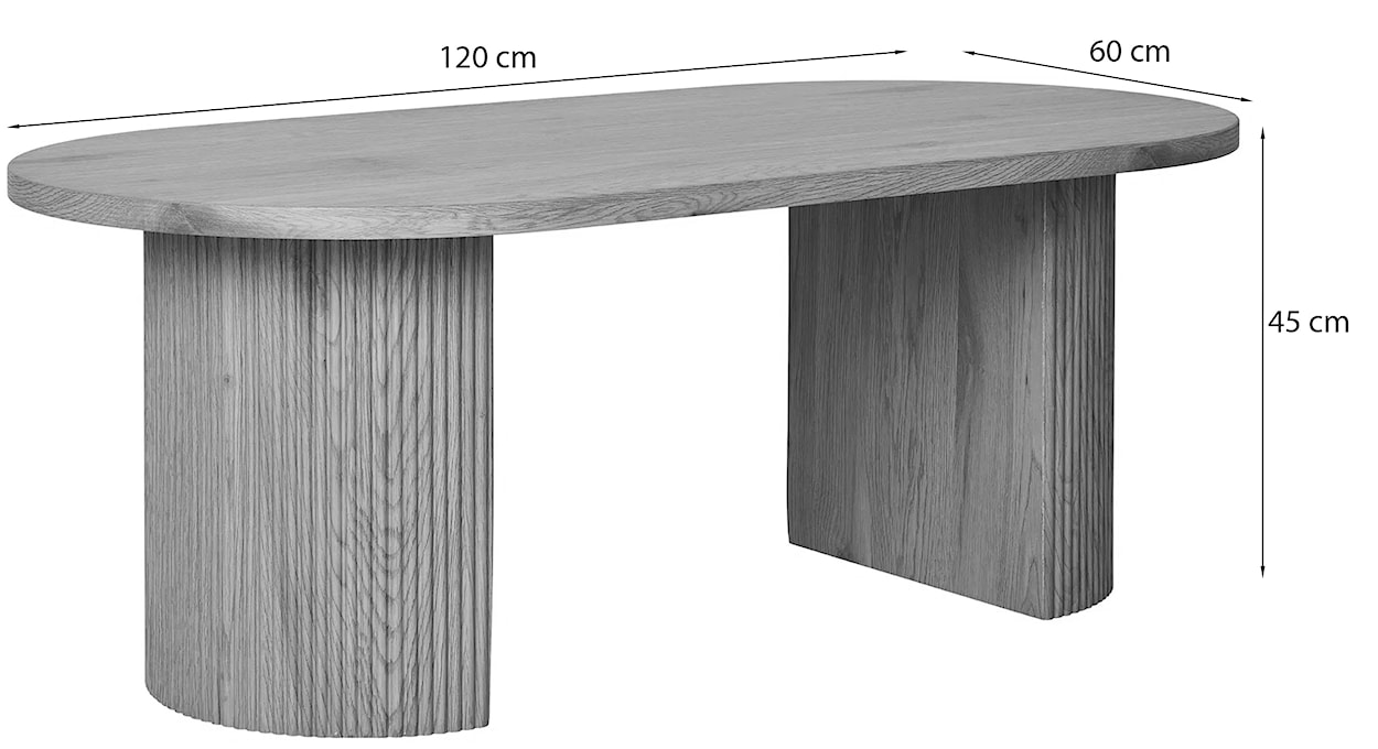 Stolik kawowy Gleasite owalny 120x60 cm ciemnobrązowy  - zdjęcie 6