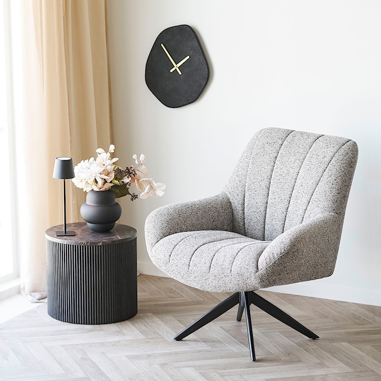 Stolik kawowy Cotven okrągły 45 cm brązowy marmur  - zdjęcie 2