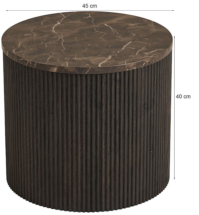 Stolik kawowy Cotven okrągły 45 cm brązowy marmur  - zdjęcie 6