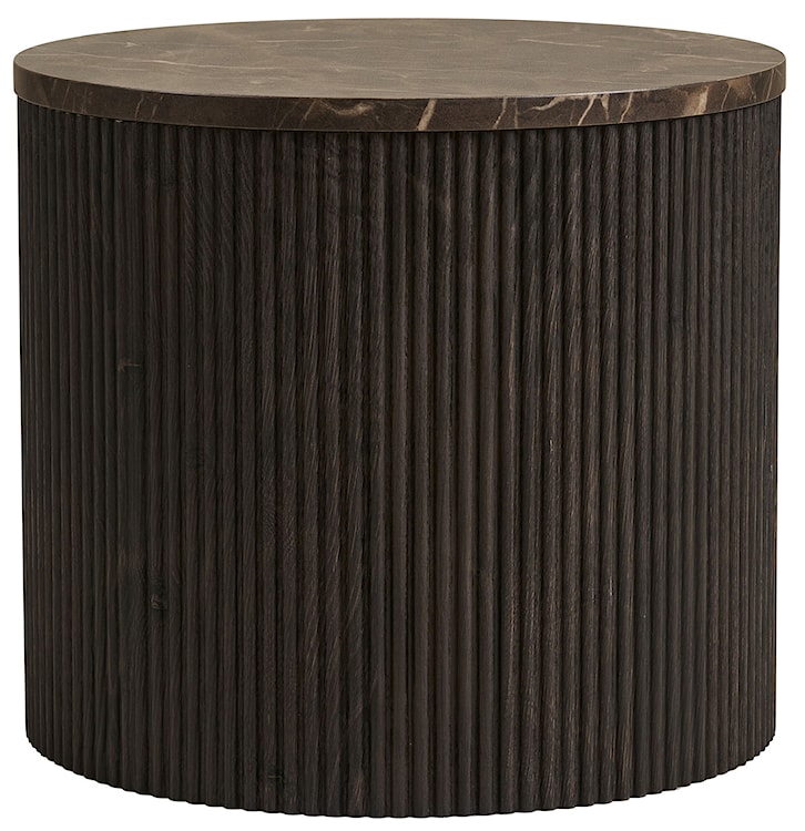 Stolik kawowy Cotven okrągły 45 cm brązowy marmur  - zdjęcie 4