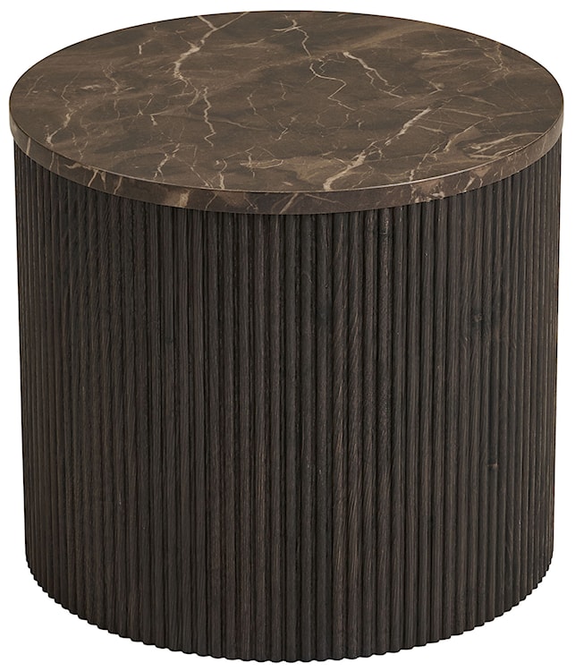 Stolik kawowy Cotven okrągły 45 cm brązowy marmur 