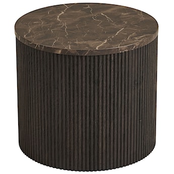 Stolik kawowy Cotven okrągły 45 cm brązowy marmur