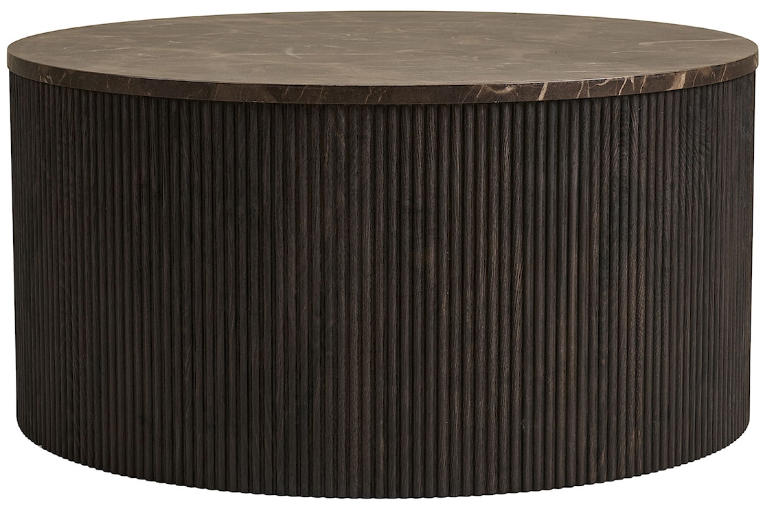 Stolik kawowy Cotven okrągły 80 cm brązowy marmur  - zdjęcie 4