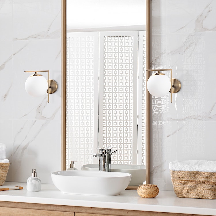 Lampa ścienna Lametters białe klosze/ złoto vintage  - zdjęcie 3