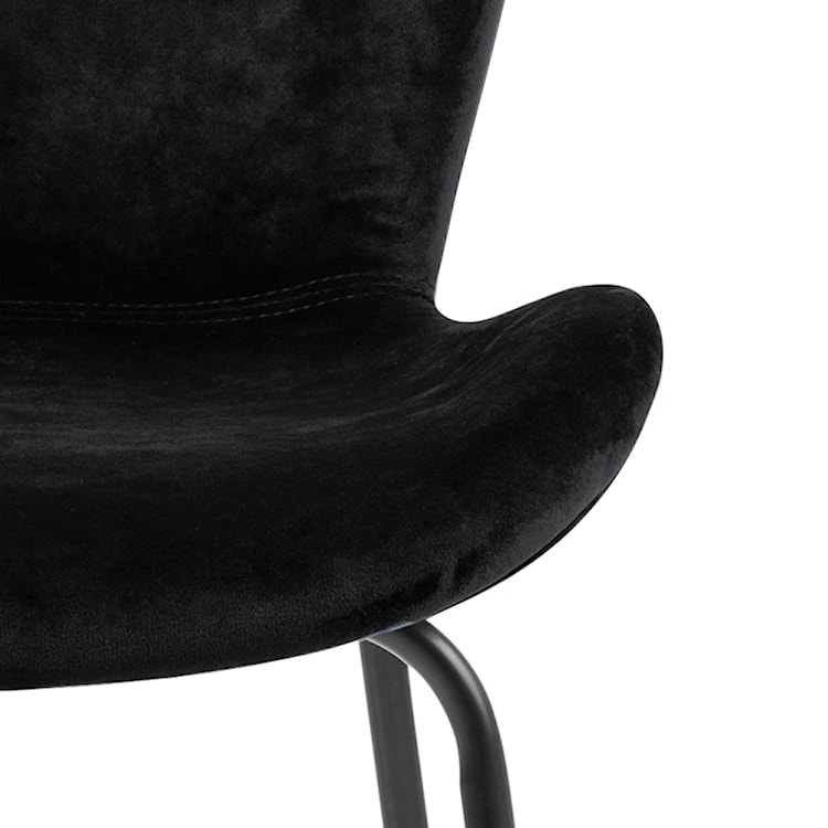 Krzesło tapicerowane Glena czarne na metalowych nóżkach  - zdjęcie 7