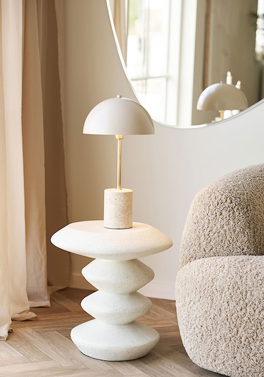 Stolik boczny Blackburn okrągły 36 cm biały  - zdjęcie 3