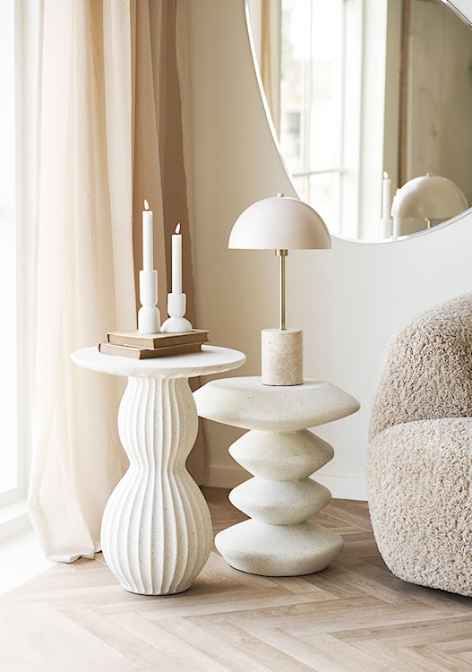 Stolik boczny Blackburn okrągły 36 cm biały  - zdjęcie 2