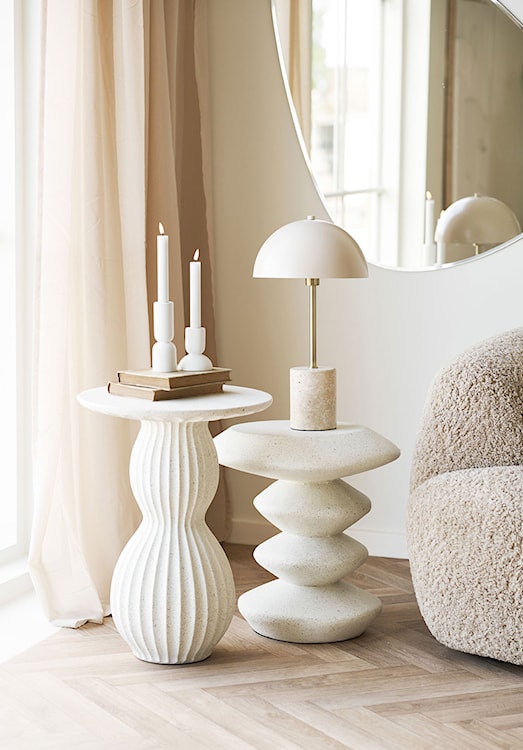 Stolik boczny Newtown okrągły 40 cm biały  - zdjęcie 3