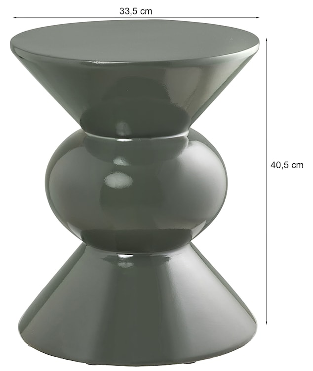 Stolik boczny Rosolina okrągły 34 cm zielony wysoki połysk  - zdjęcie 5