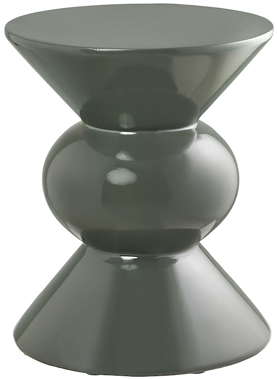 Stolik boczny Rosolina okrągły 34 cm zielony wysoki połysk 