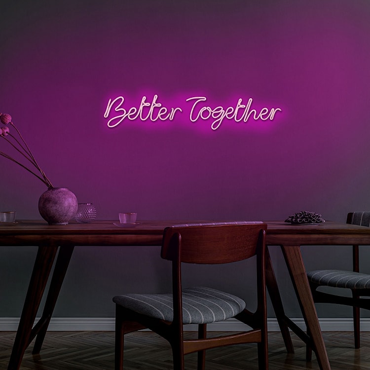 Neon na ścianę Letely z napisem Better Together różowy  - zdjęcie 5