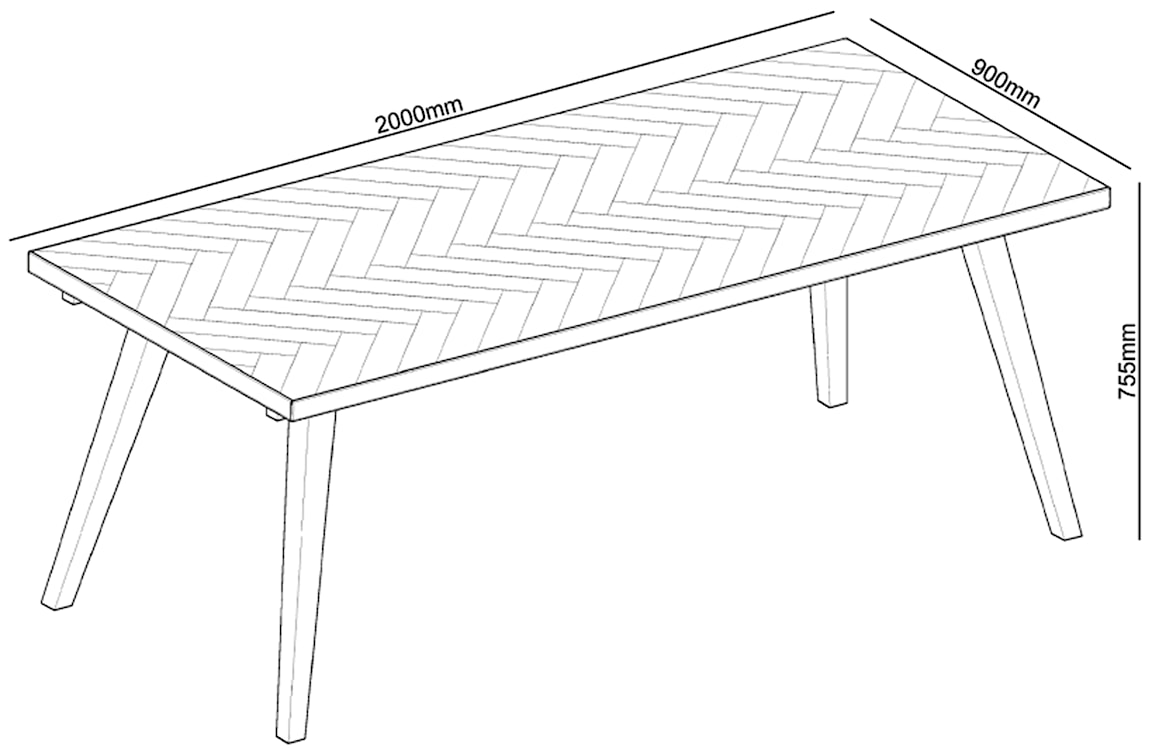 Stół Amora 200x90 cm fornir dębowy  - zdjęcie 6