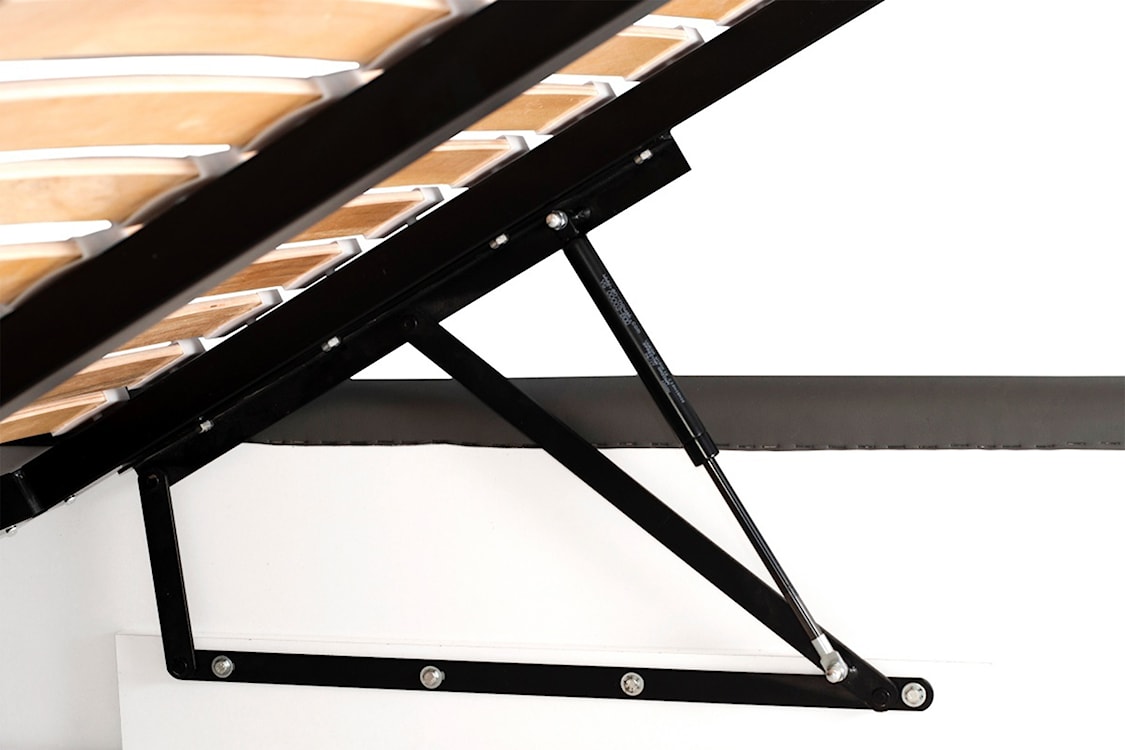 Łóżko tapicerowane 160x200 cm Ligmano z pojemnikiem czarne velvet hydrofobowe  - zdjęcie 4