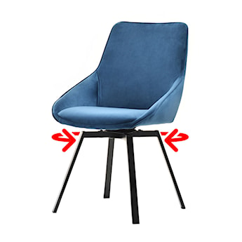 Krzesło tapicerowane Yanii z podłokietnikami niebieskie na czarnej podstawie