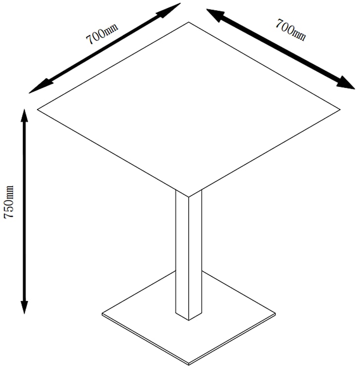 Stół Fano 70x70 cm czarny  - zdjęcie 6