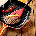Le Creuset - Patelnia żeliwna grillowa Signature 26 cm pomarańczowa  - zdjęcie 2