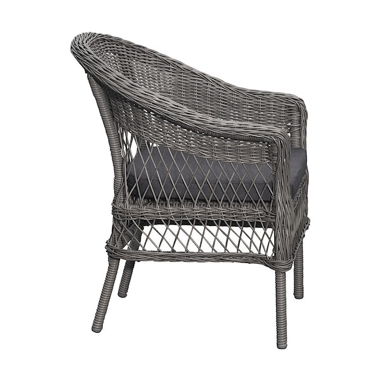 Zestaw ogrodowy wiklinowy Scorga stół 150x77 cm i 4 krzesła szary  - zdjęcie 2