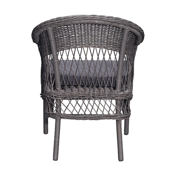 Zestaw ogrodowy wiklinowy Scorga stół 150x77 cm i 4 krzesła szary  - zdjęcie 3