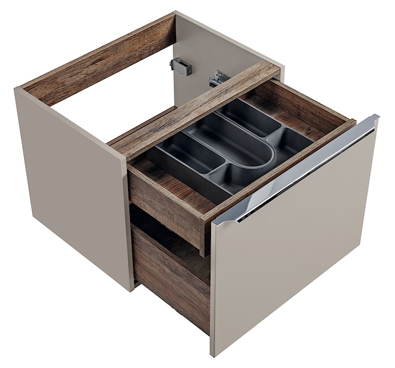 Szafka pod umywalkę Olimmi 60 cm szara/dąb santa   - zdjęcie 9