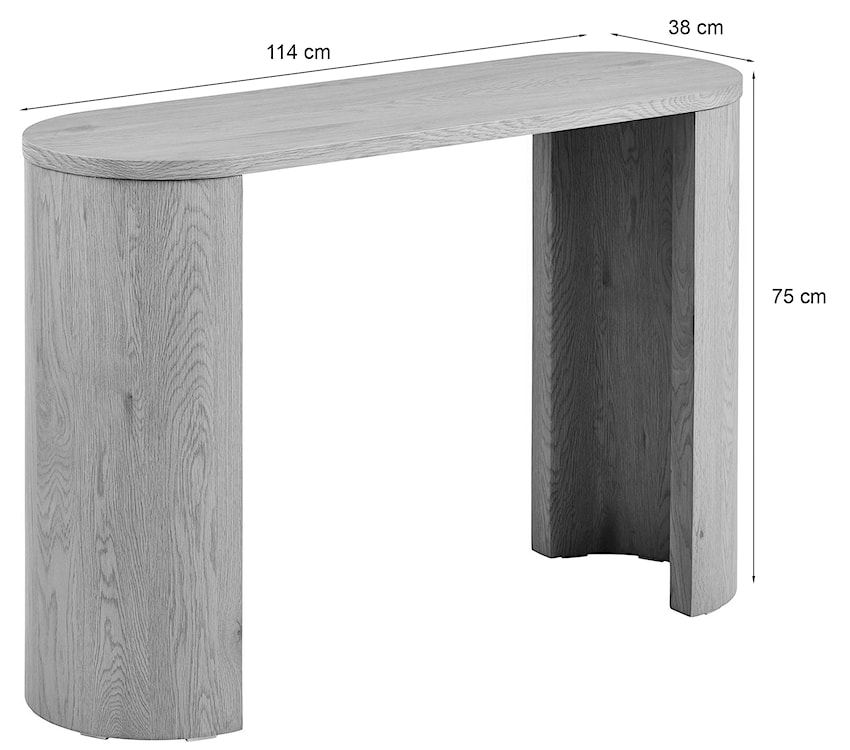 Konsola Bibione 114 cm ciemnobrązowa  - zdjęcie 6