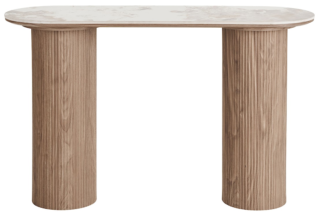 Konsola Athens 120 cm lamele jasny orzech ceramiczny blat  - zdjęcie 3