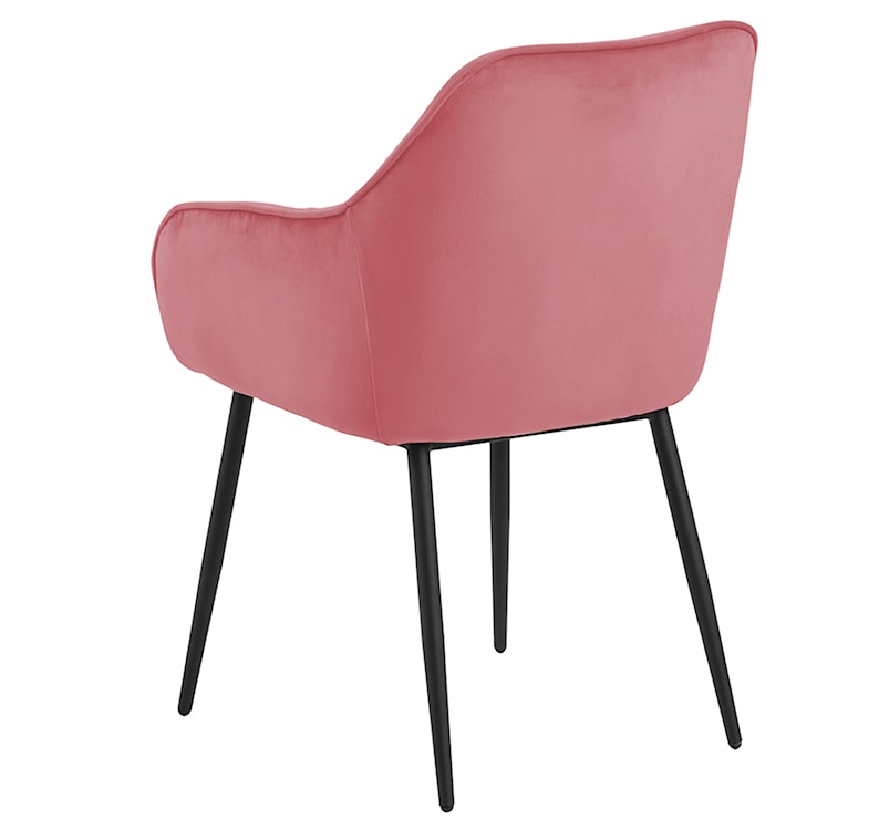 Krzesło tapicerowane z podłokietnikami Agamos koralowy welur na metalowych nóżkach  - zdjęcie 3