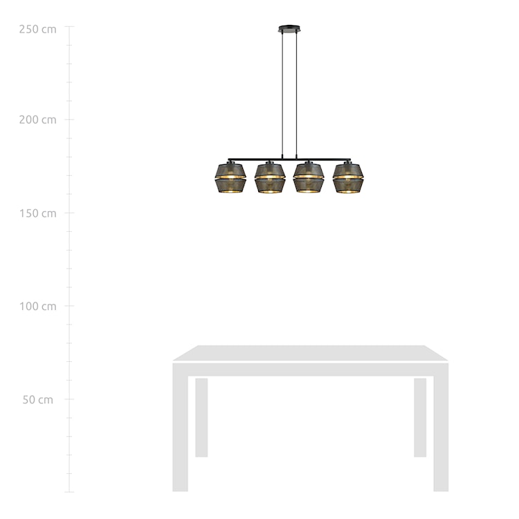 Lampa wisząca Shinds x4 czarno-złota  - zdjęcie 5