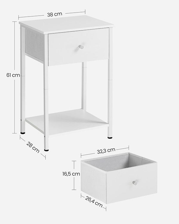 Stolik nocny Avencce z szufladą biały  - zdjęcie 6
