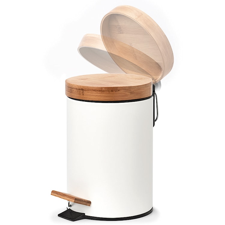 Kosz na śmieci Binne 3l biały/bambus  - zdjęcie 4